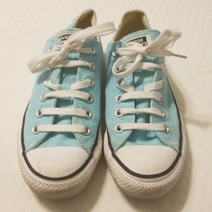 Light Aqua low top converse